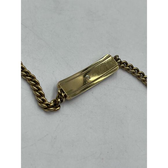 MICHAEL KORS MK Logo Plaque Yellow Gold Tone Stainless Steel Adjustable Bracelet - Picture 5 of 13